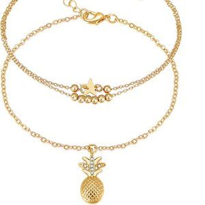 Women Anklet Adjustable Beach Ankle Chain Gold Alloy Foot Chain Bracelet Jewelry